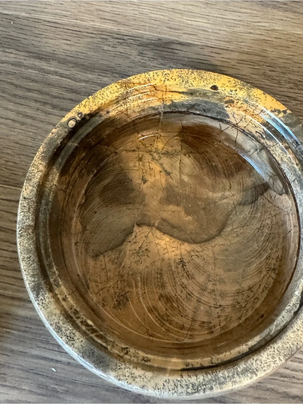 Picture Jasper Bowl With Lid.  4 in round & 1.25in deep